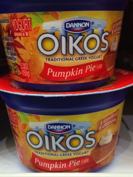 Pumpkin Spice yogurt from Dannon