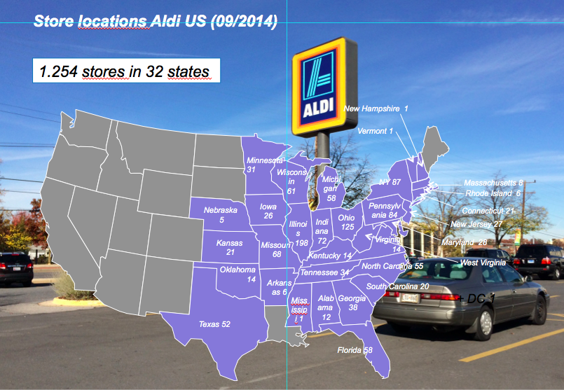 Standorte von Aldi in den USA