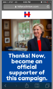 Email campaign Hillary Clinton