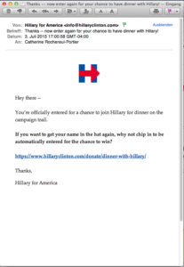Email campaign Hillary for America: first email