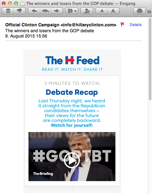 Email marketing - email 33 from Hillary Clinton