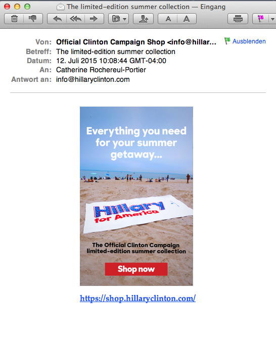 Email campaign Hillary for America: Email N°6