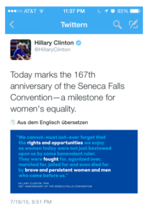 Hillary Clinton on Twitter – Gender Equity